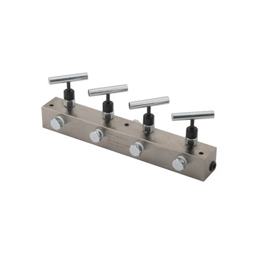 MFC4 BVA Hydraulics Manifold block 4 needle valves 12"