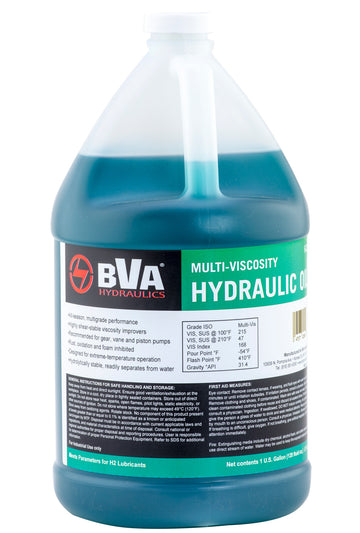 FJZ01 BVA Hydraulics 1 gal premium hydraulic oil - shear stable, multi-viscosity hydraulic fluid