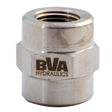 FT103 BVA Hydraulics Fitting coupling 3/8"-18 NPTF x 3/8"-18 NPTF 10,000 psi