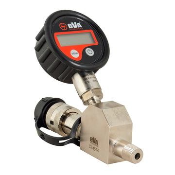 GEK25 BVA Hydraulics Digital pressure gauge assembly, 45 degree gauge adapter