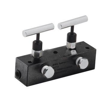 MFC2 BVA Hydraulics Manifold block 2 needle valves 6"