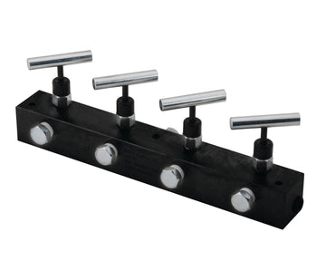 MFC4 BVA Hydraulics Manifold block 4 needle valves 12"