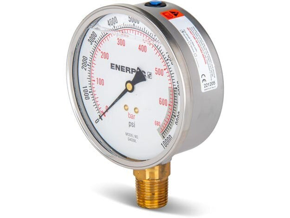 G4039L, Hydraulic Pressure Gauge, 4.0 in. Face, Lower Mount, Glycerine Filled, 10,000 maximum psi