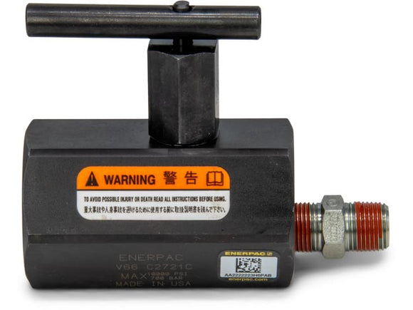 V66 Enerpac Check Valve, Manually Operated with Built-in Relief Valve