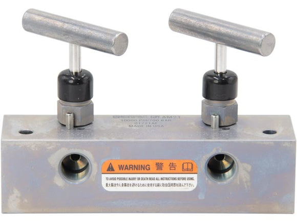 AM21 Split Flow Hydraulic Manifold, 1 inlet, 2 outlet ports