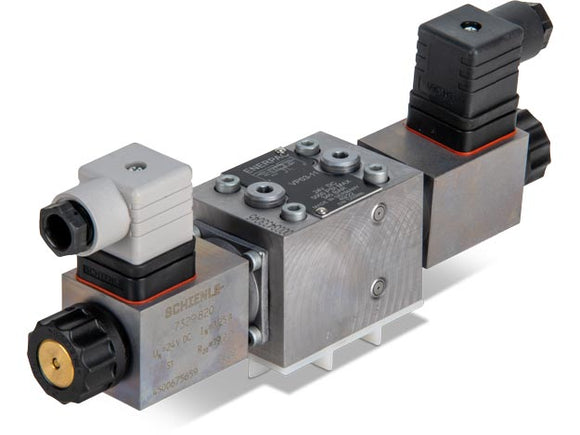 VP0311, Solenoid Poppet Valve, 4 way, 3-position, Closed Center, 24 VDC