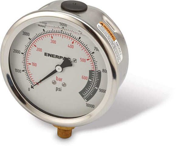 G4088L Hydraulic Pressure Gauge, 4.0 in. Face, Lower Mount, Glycerine Filled, 10,000 maximum psi